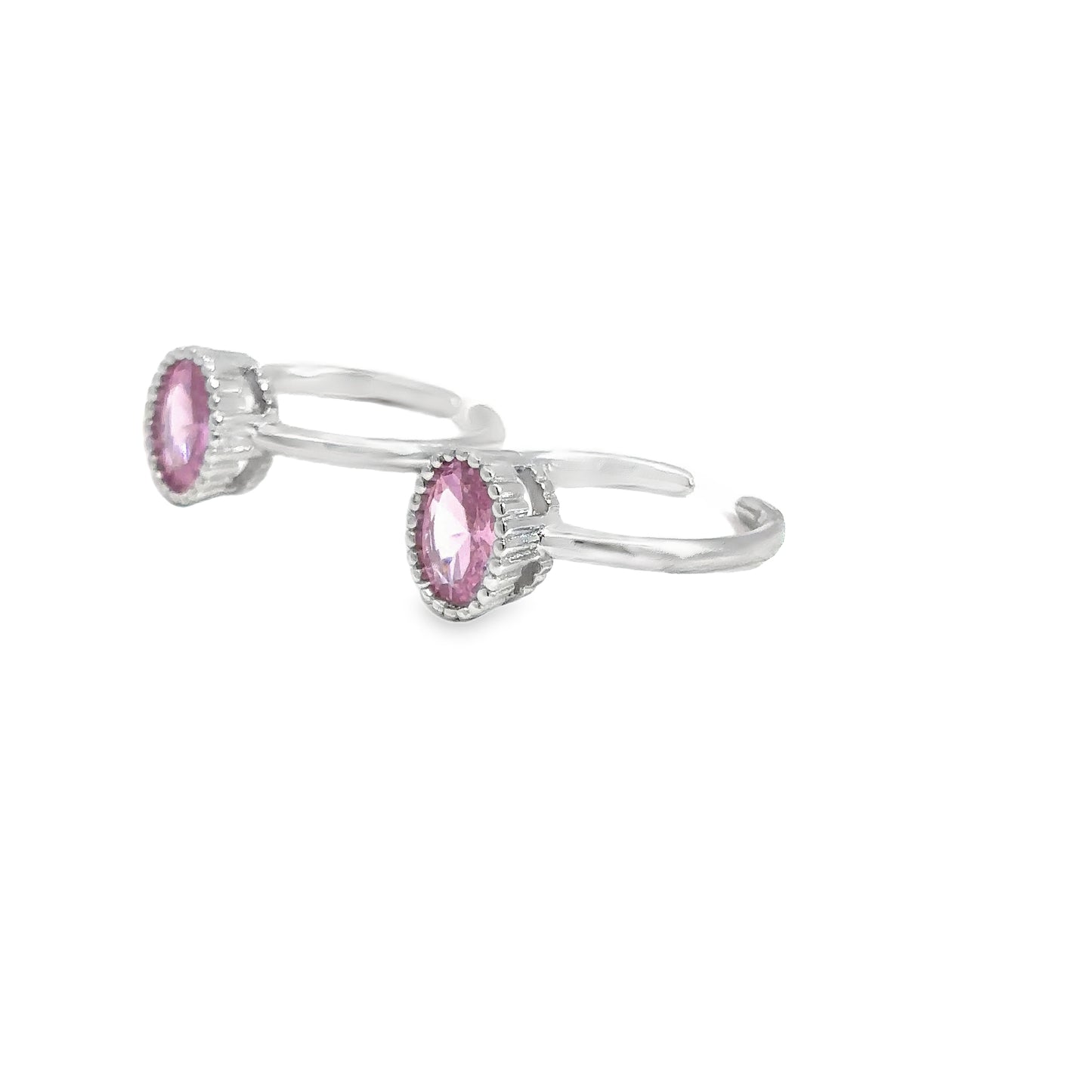 Elegant Pink Gemstone Toe-Rings