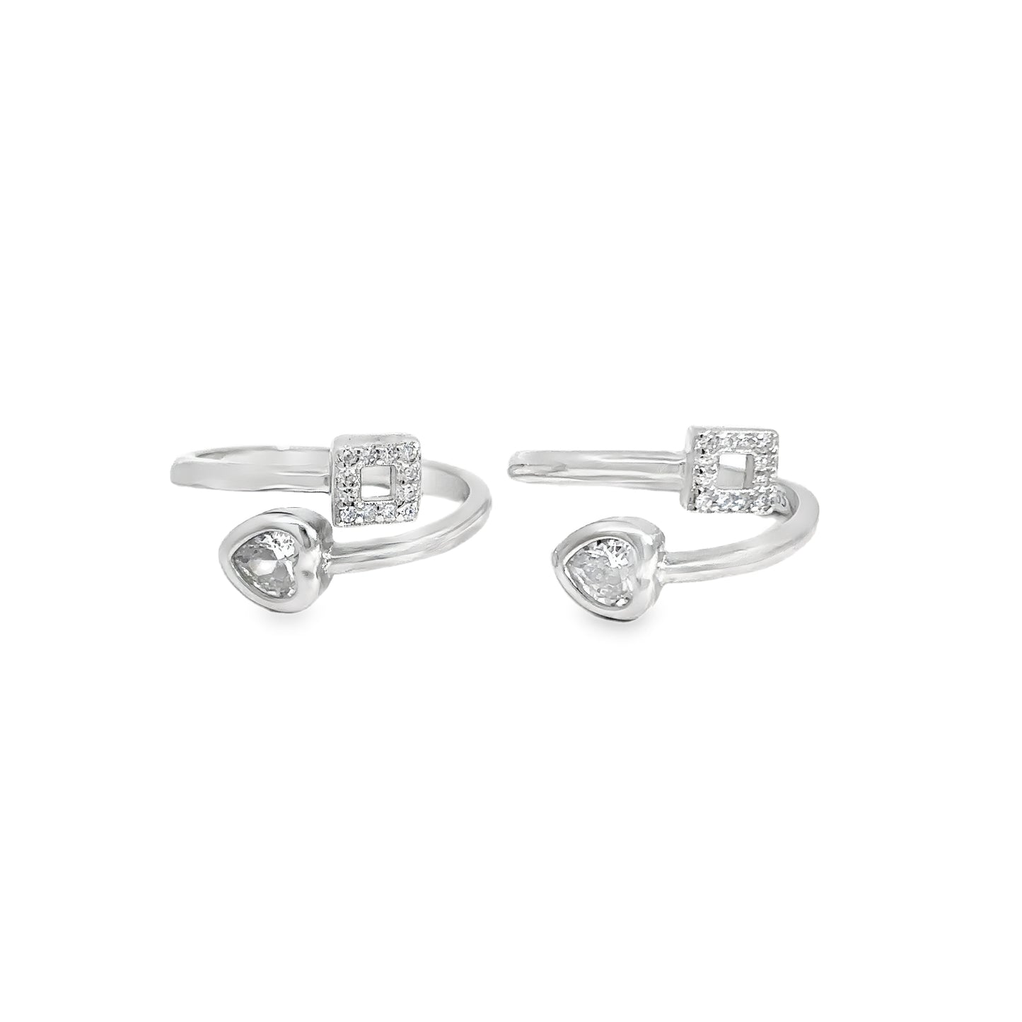 Elegant Silver Toe-Rings with Unique Design