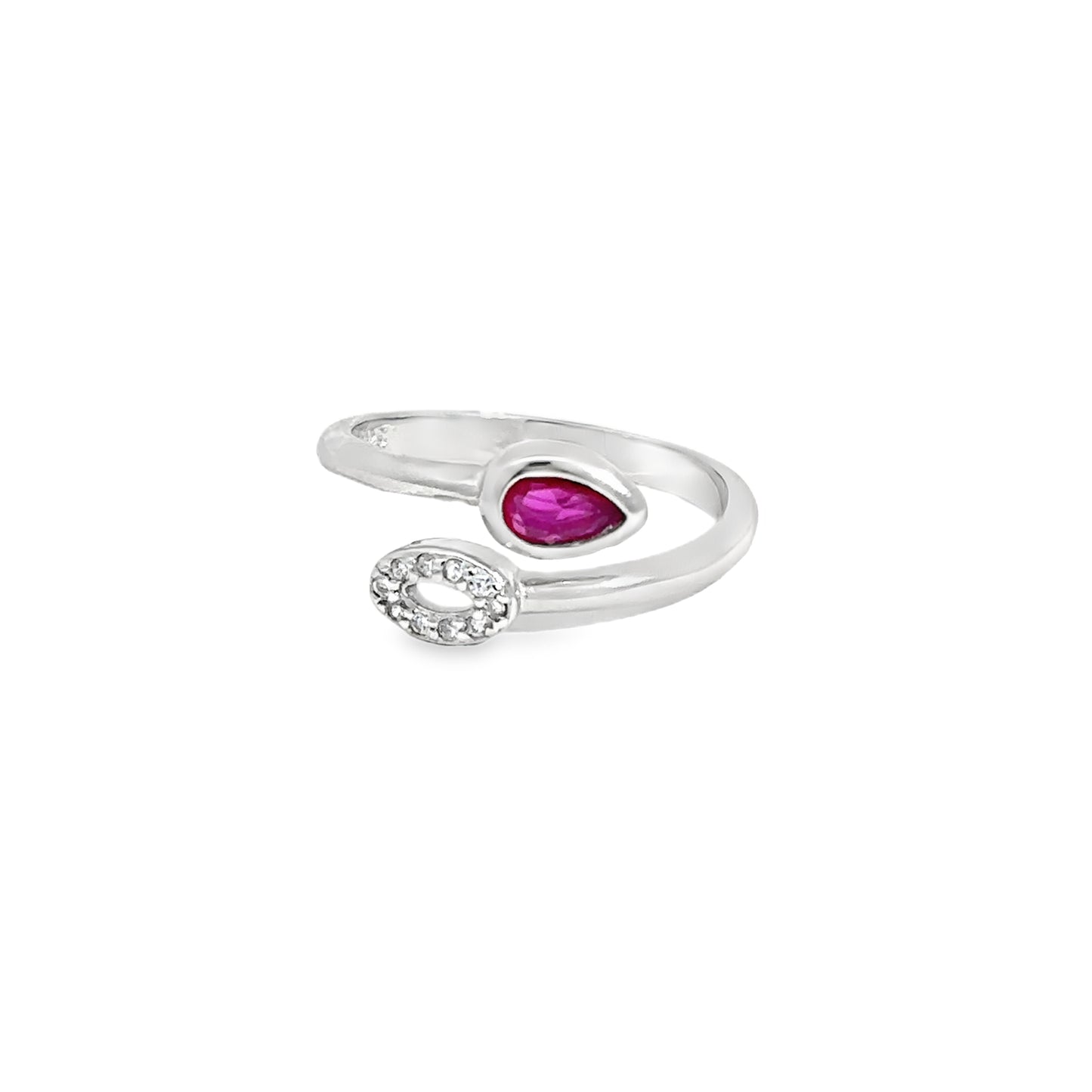 Elegant Silver Toe-Rings with Ruby Accents