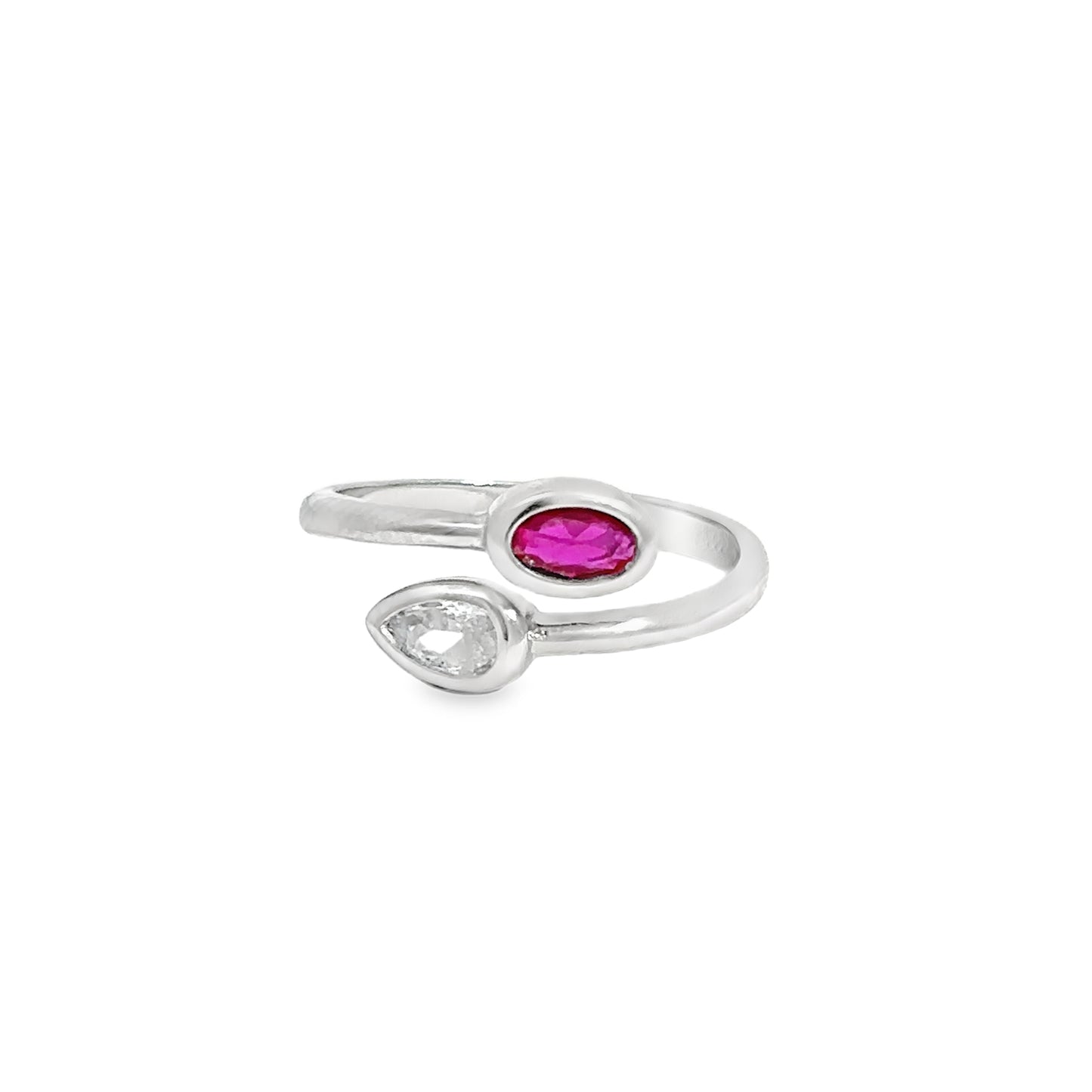Elegant Silver Toe-Rings with Gemstones