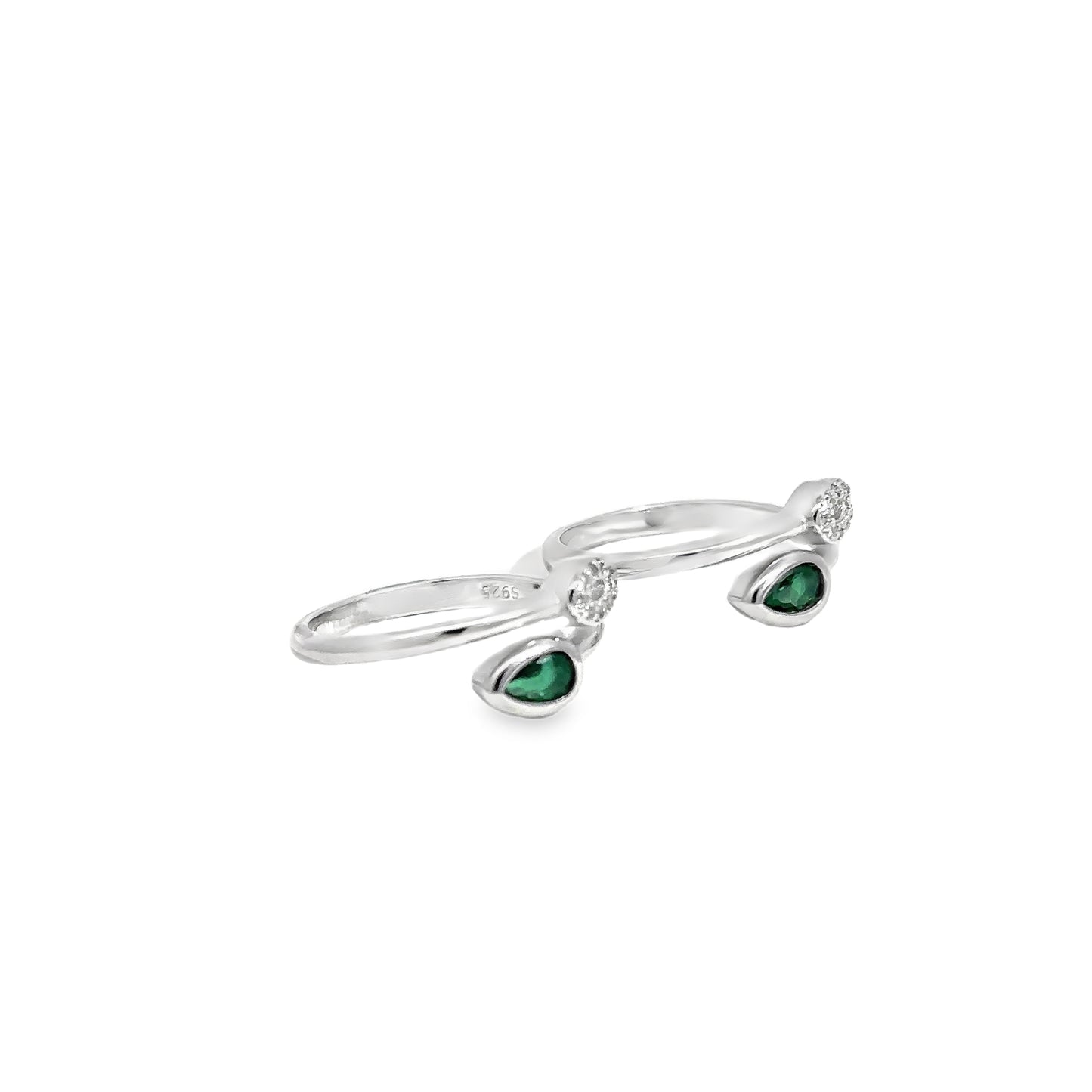 Elegant Silver Toe-Rings with Gemstones