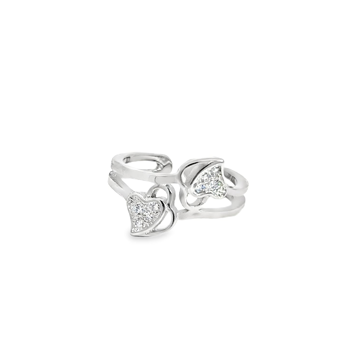 Elegant Heart-Shaped Silver Toe-Rings