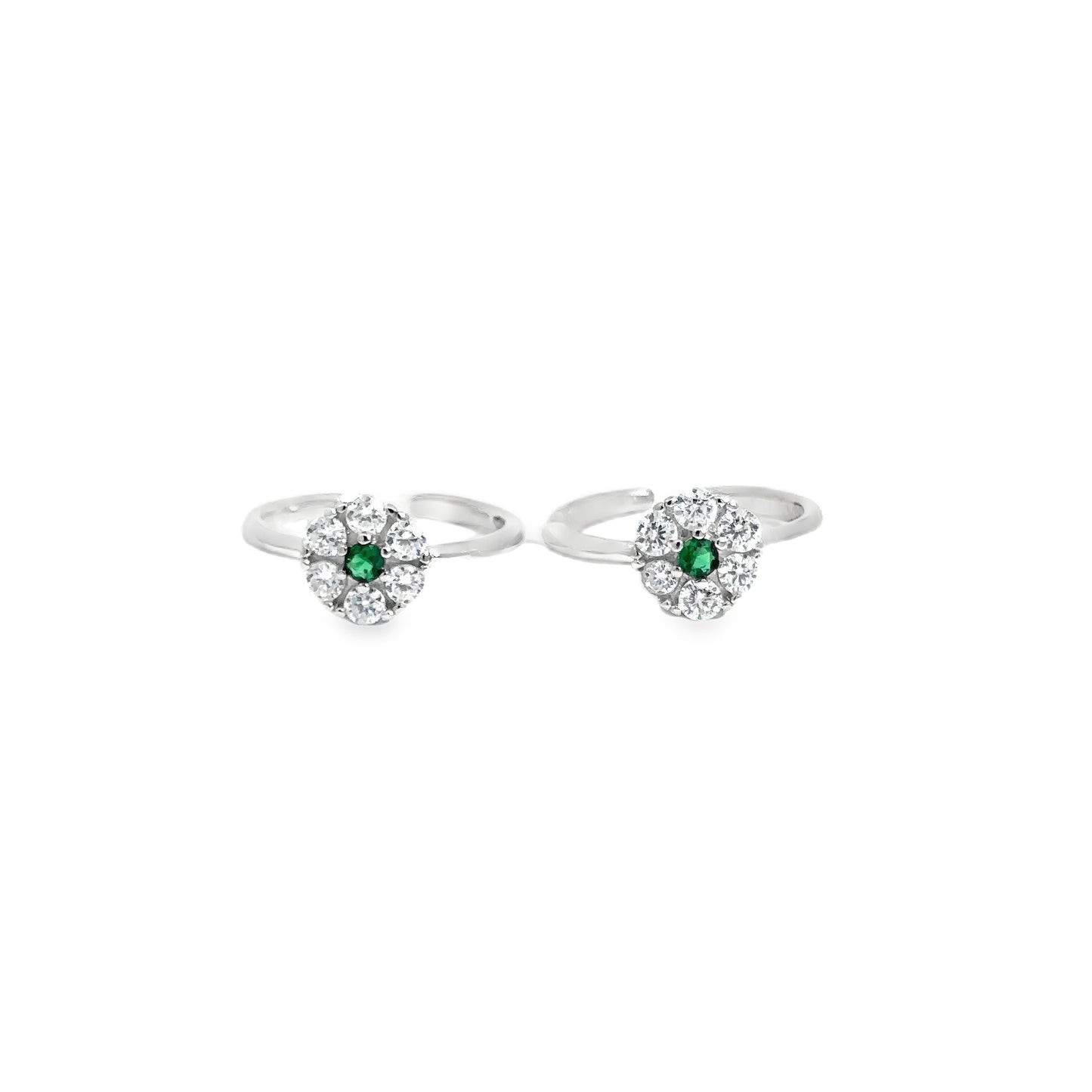 Elegant Floral Design Toe-Rings