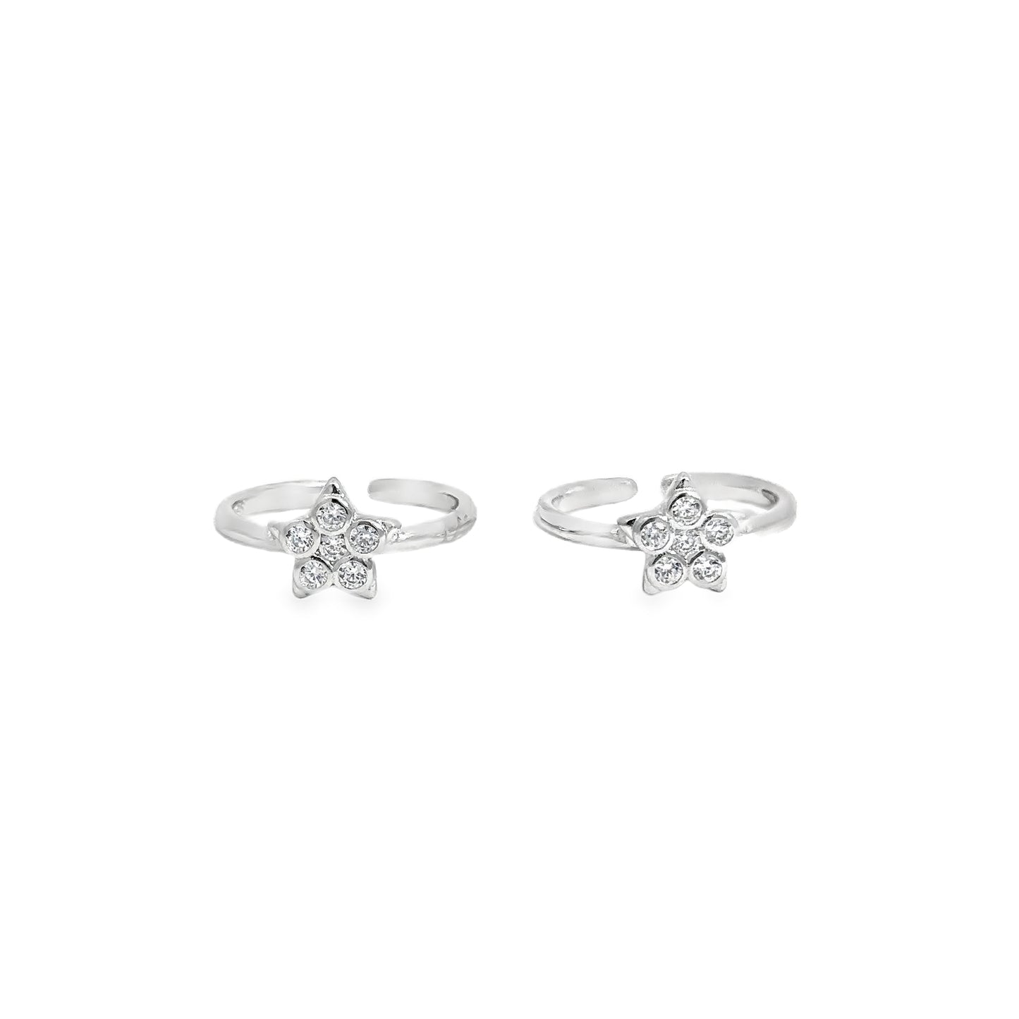 Charming Star-Shaped Toe-Rings