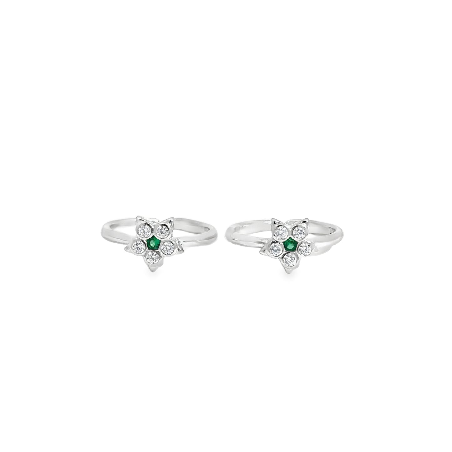 Elegant Star-Shaped Silver Toe-Rings