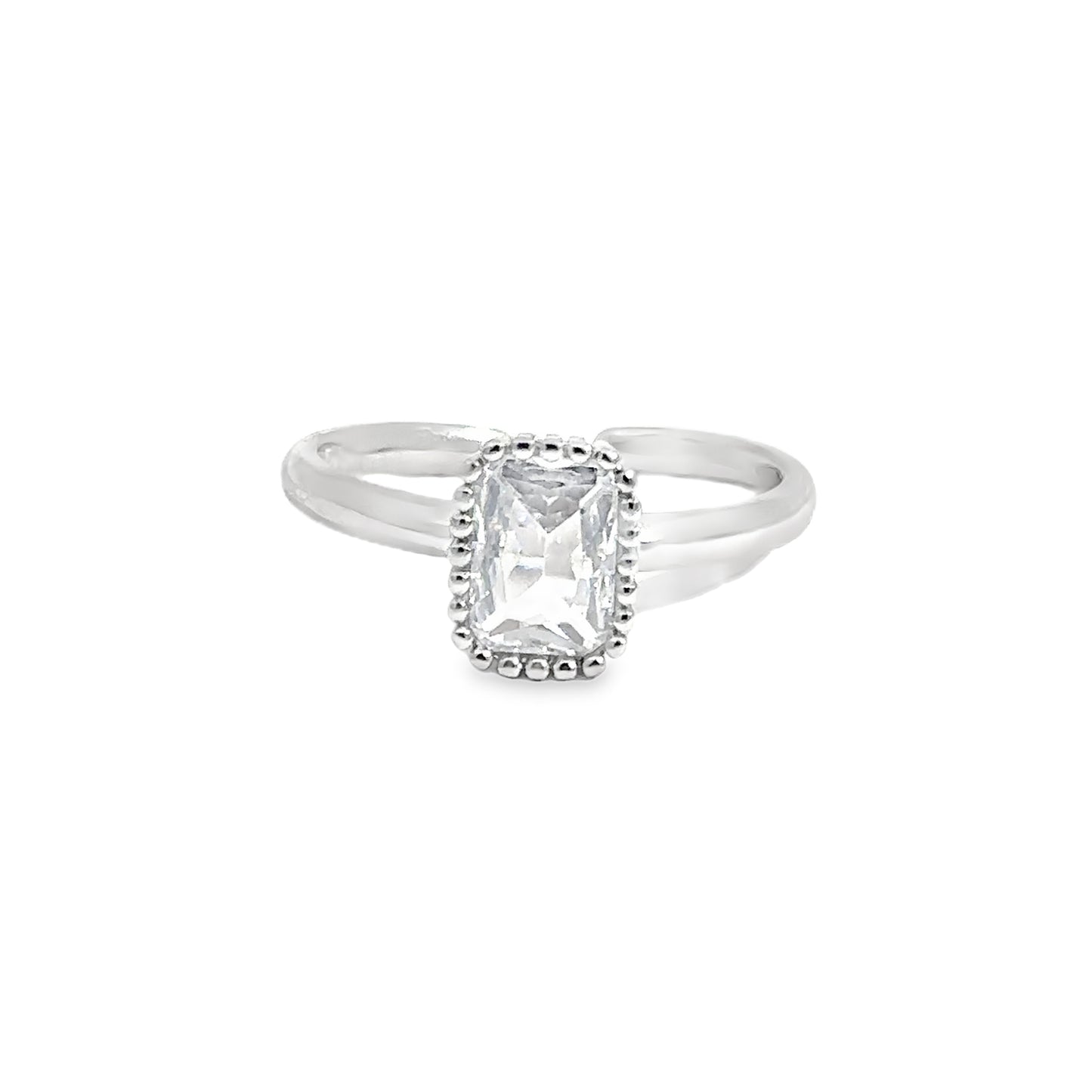 Elegant Silver Toe-Rings with Gemstone