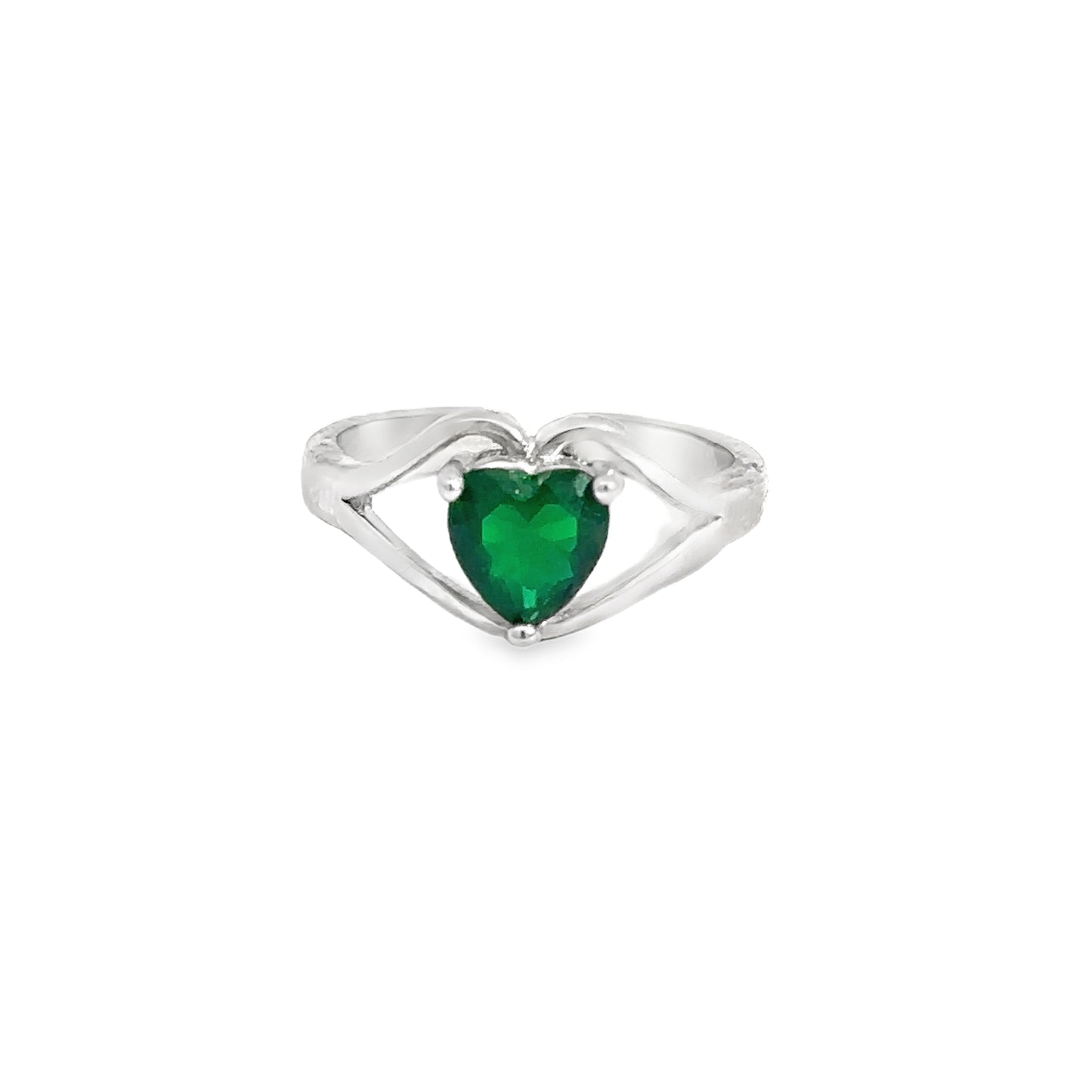 Elegant Heart-Shaped Green Toe-Rings