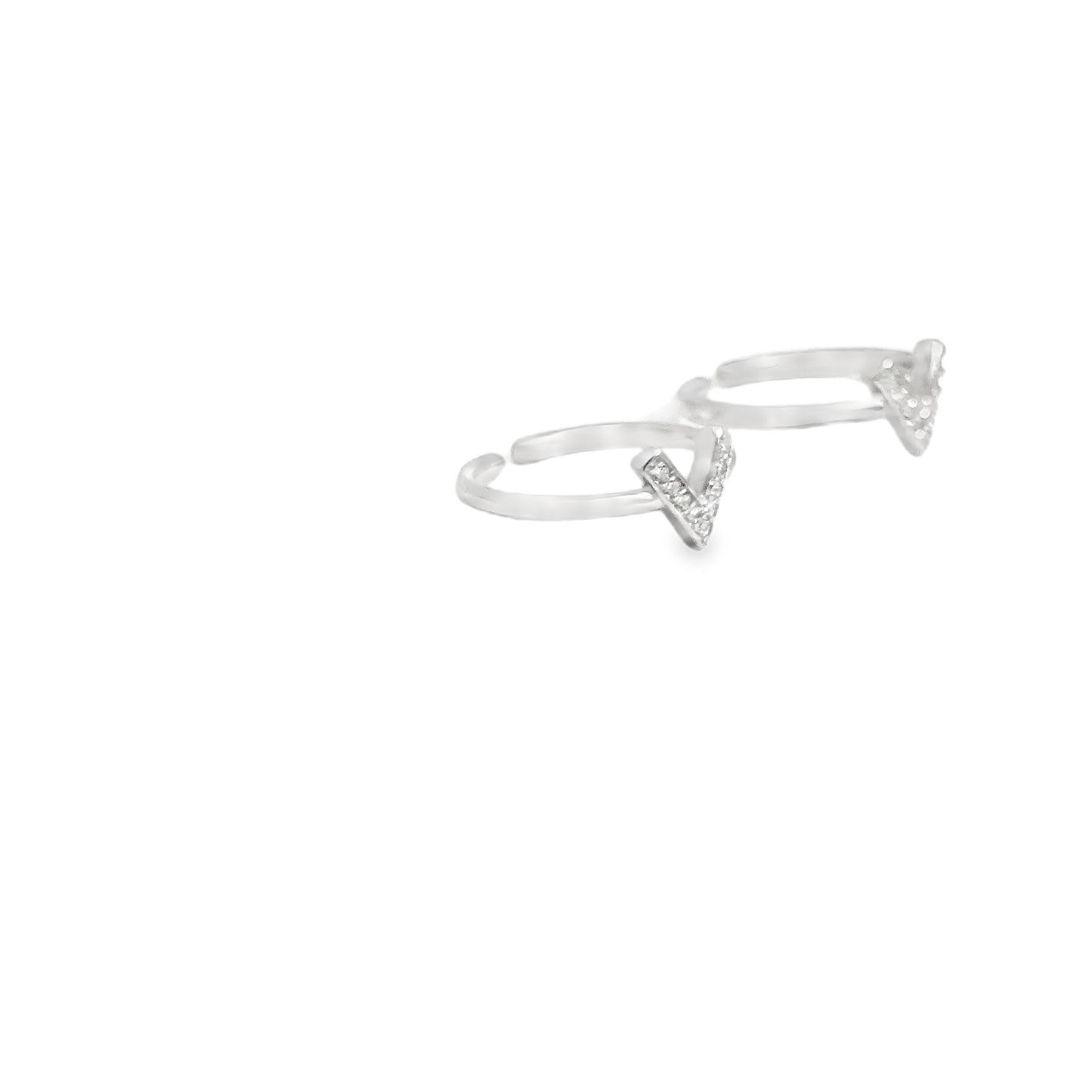 Stylish V-Shaped Silver Toe-Rings