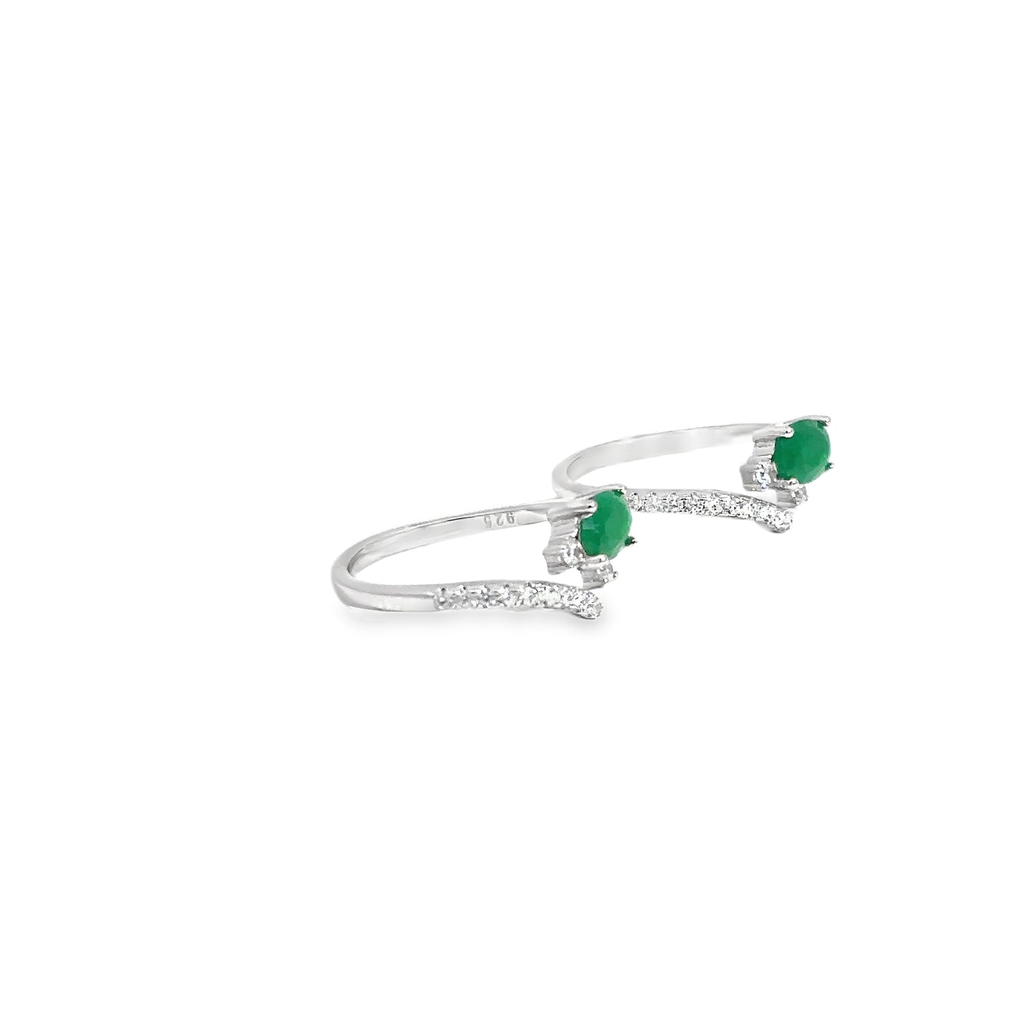 Elegant Green Stone Toe-Rings