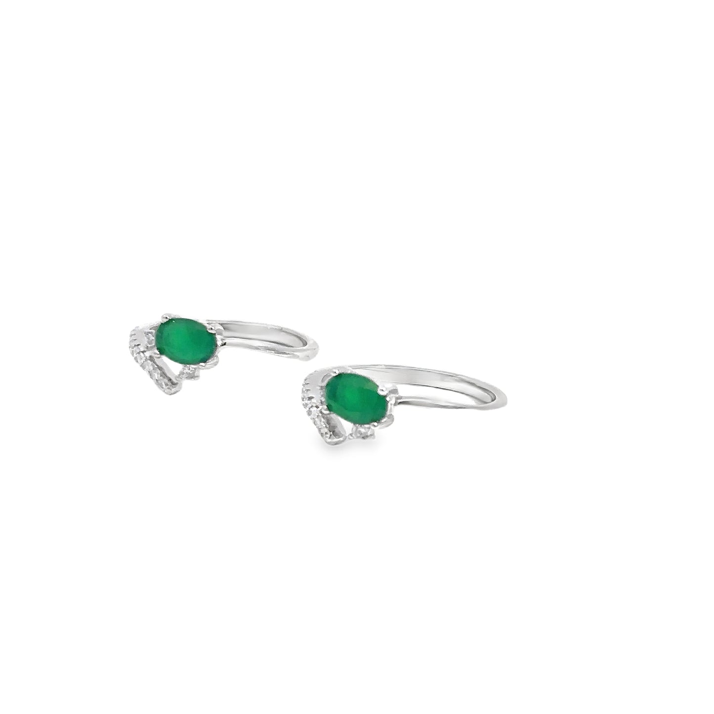 Elegant Green Stone Toe-Rings