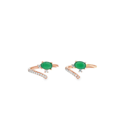 Elegant Green Gemstone Toe-Rings