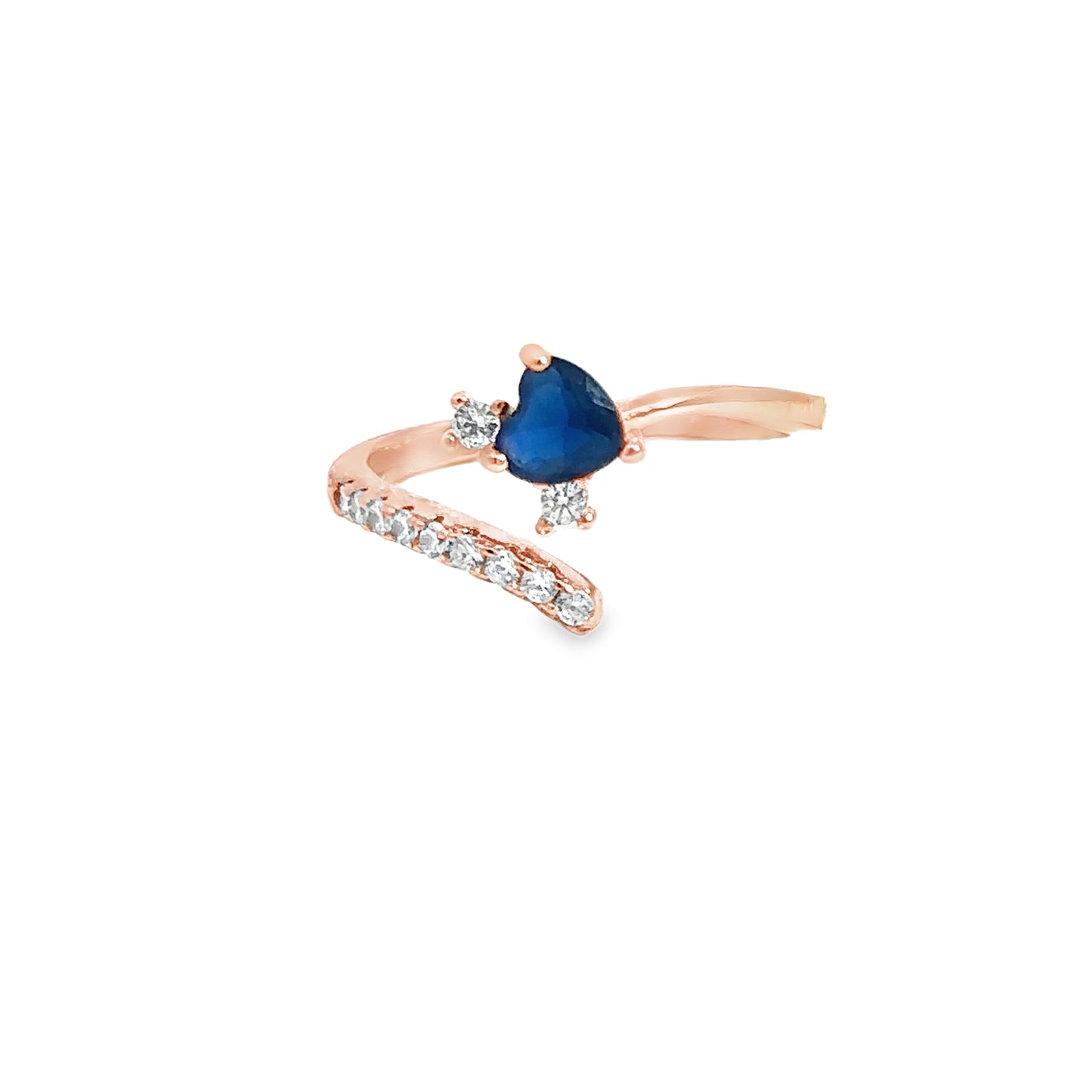 Elegant Blue Heart Toe-Rings