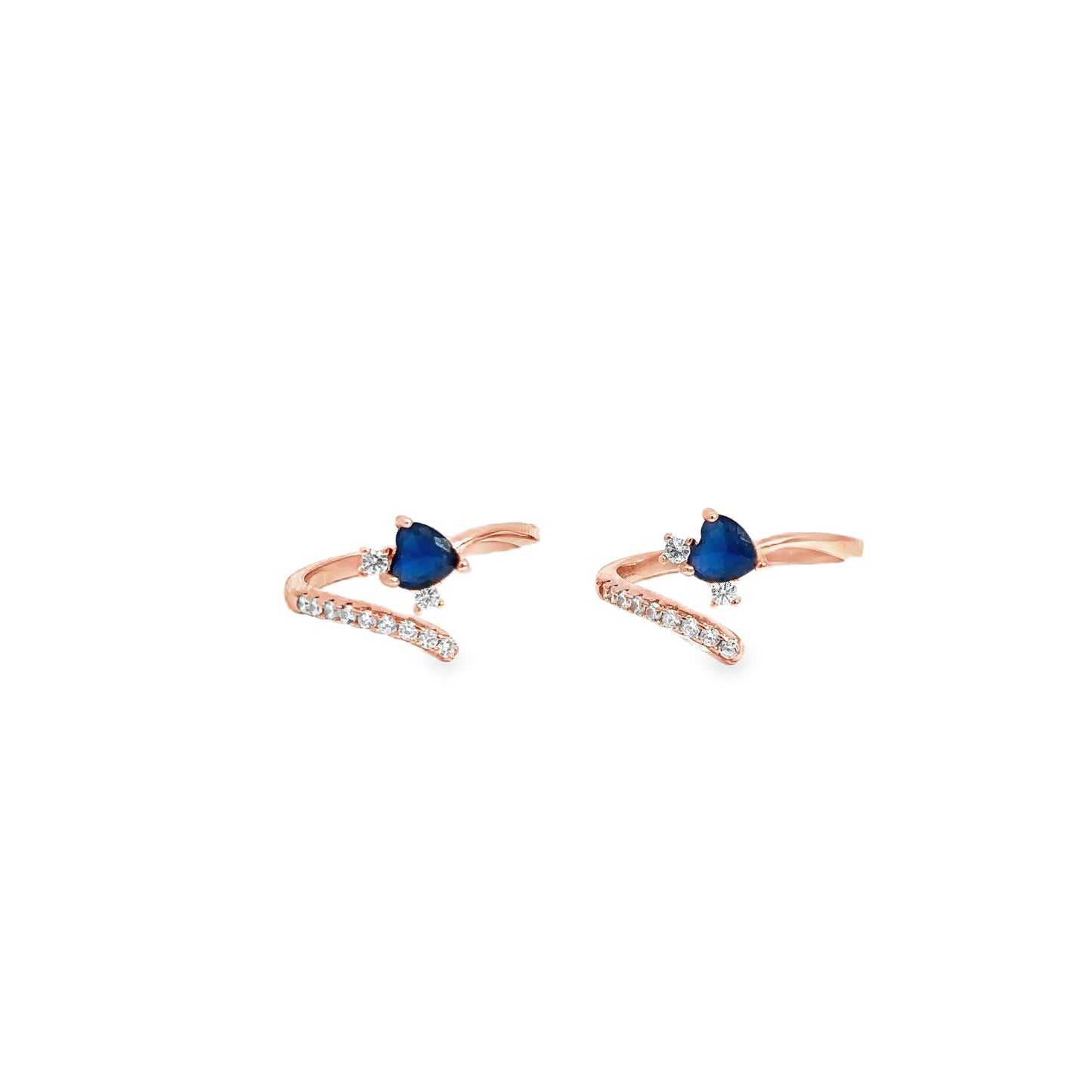 Elegant Blue Heart Toe-Rings