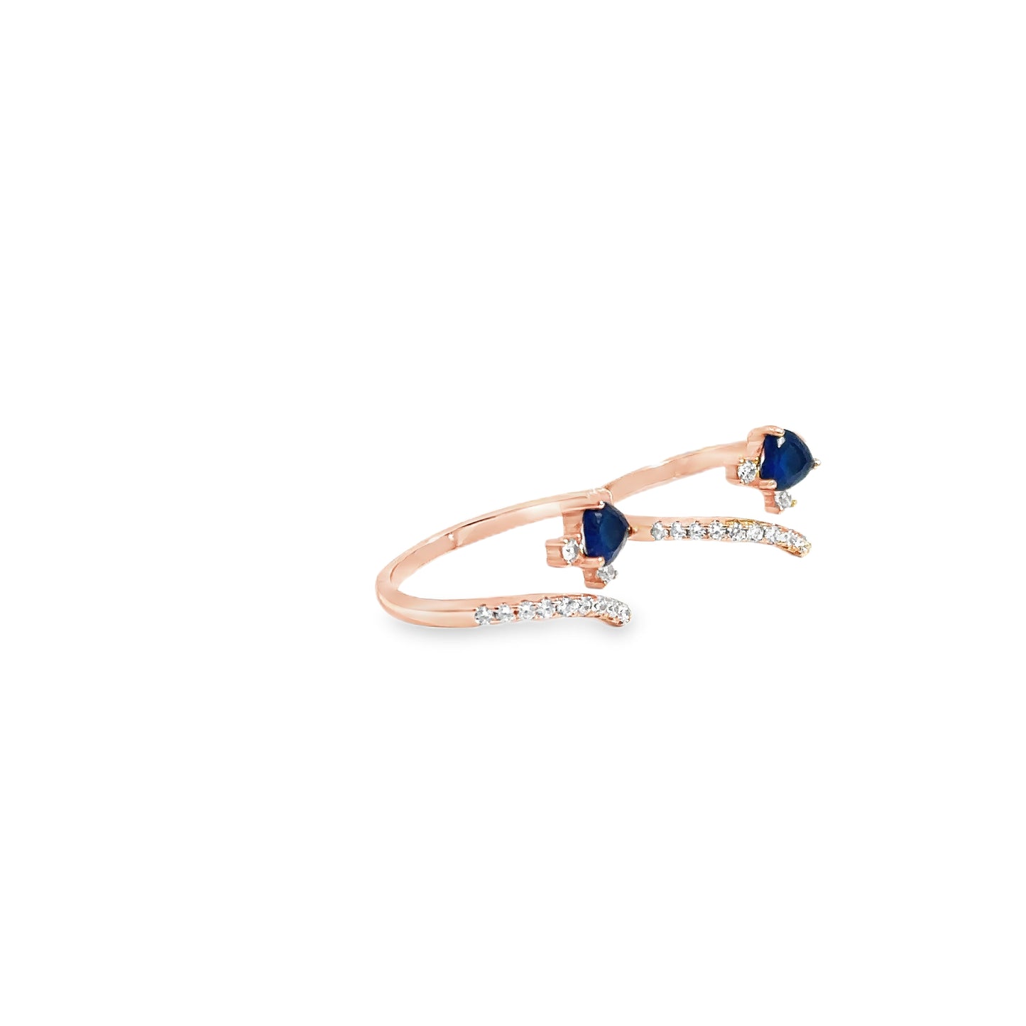 Elegant Blue Heart Toe-Rings