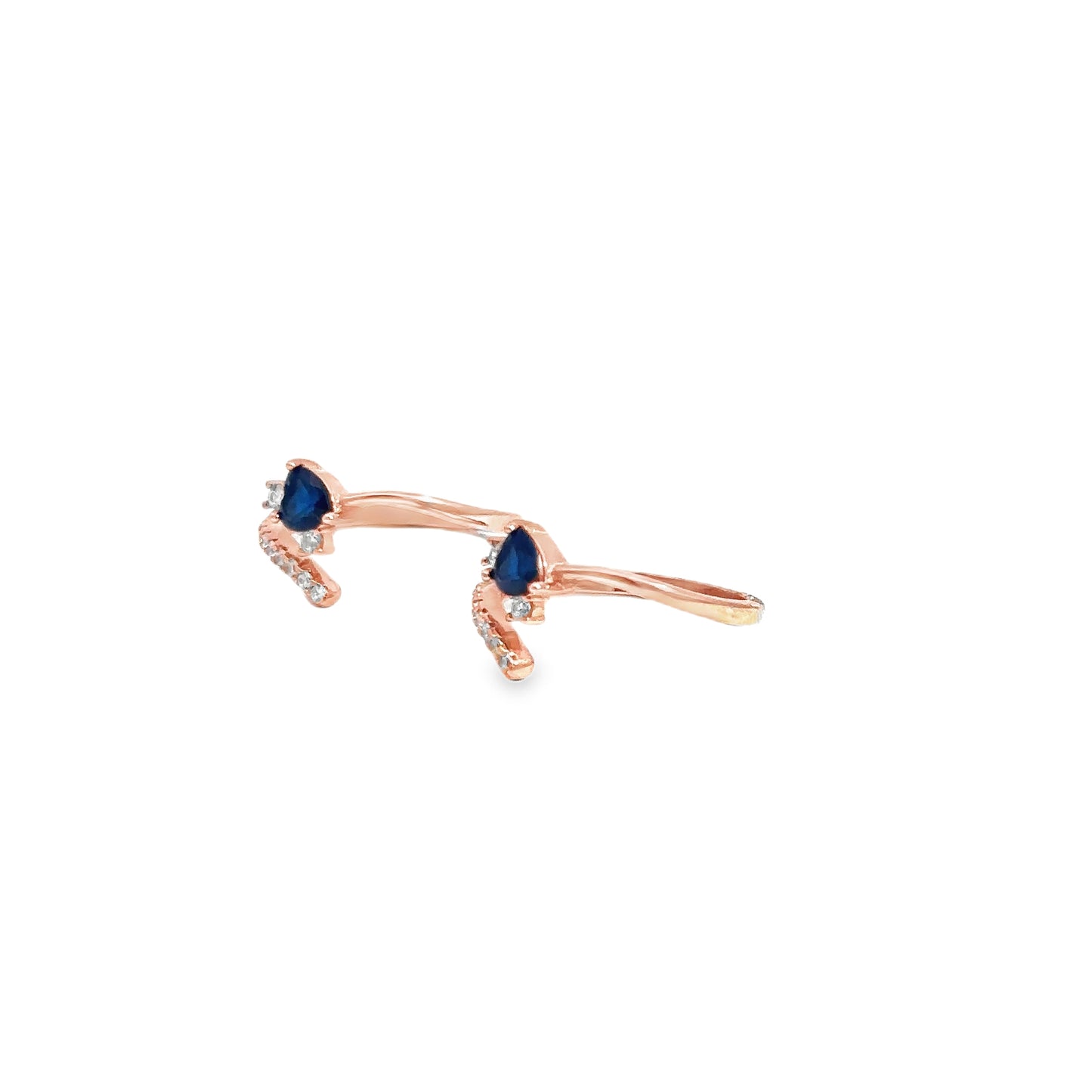Elegant Blue Heart Toe-Rings