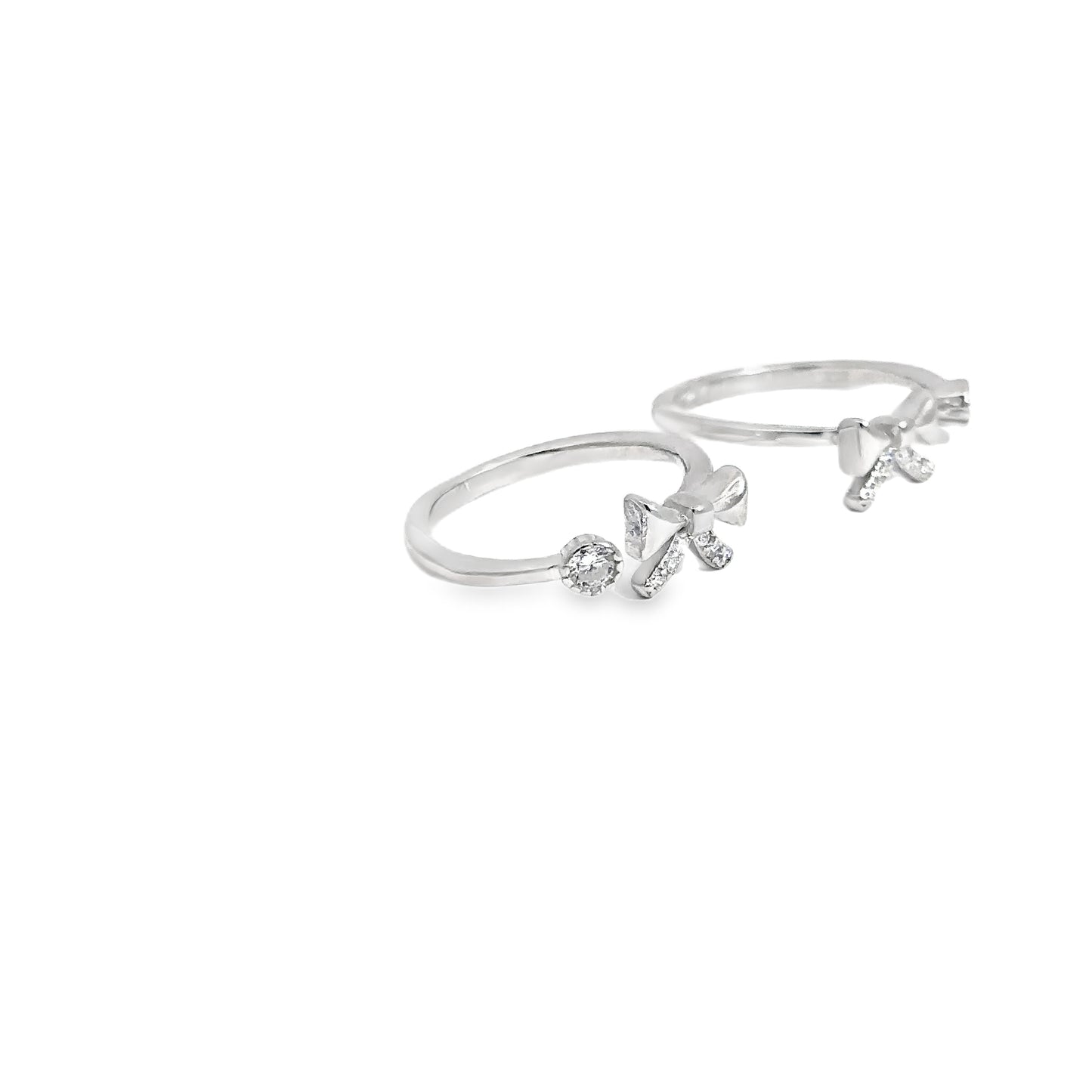 Elegant Silver Bow Toe-Rings