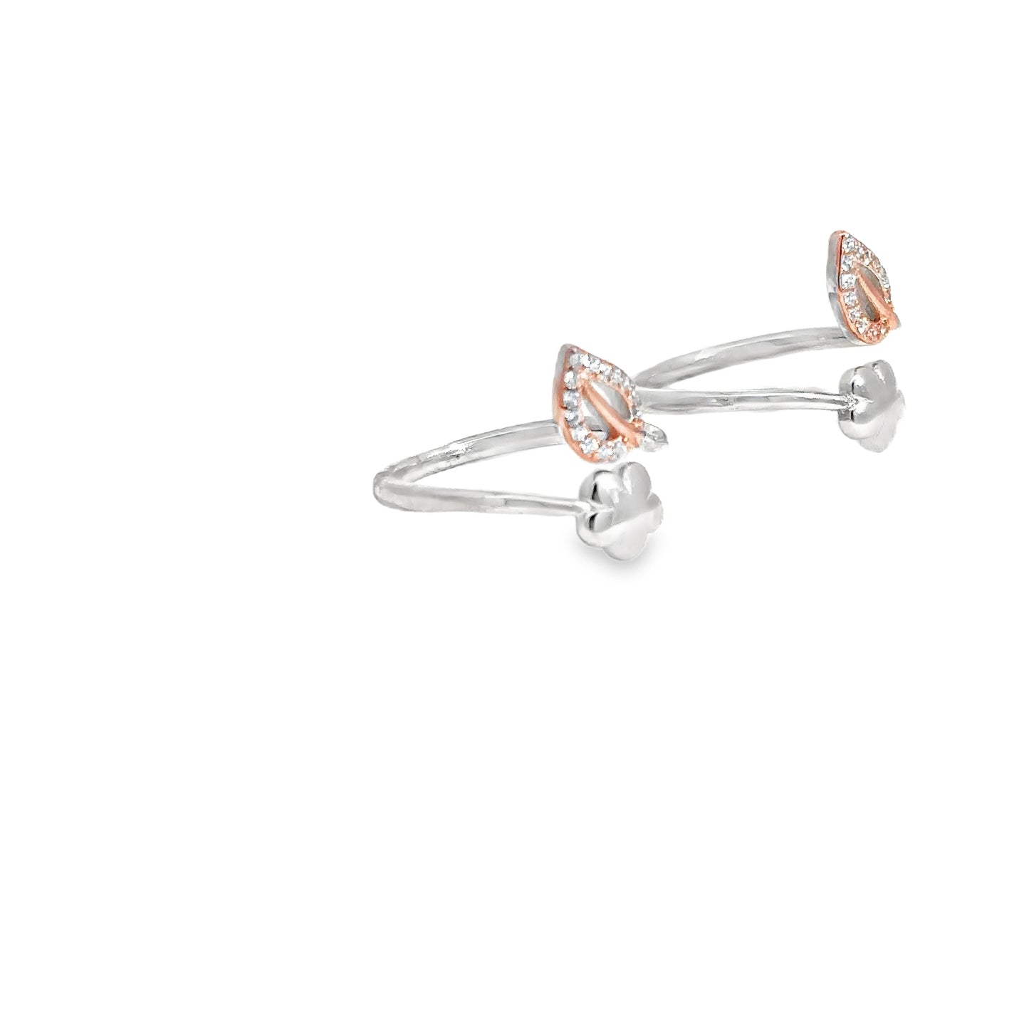 Elegant Silver and Rose Gold Toe-Rings