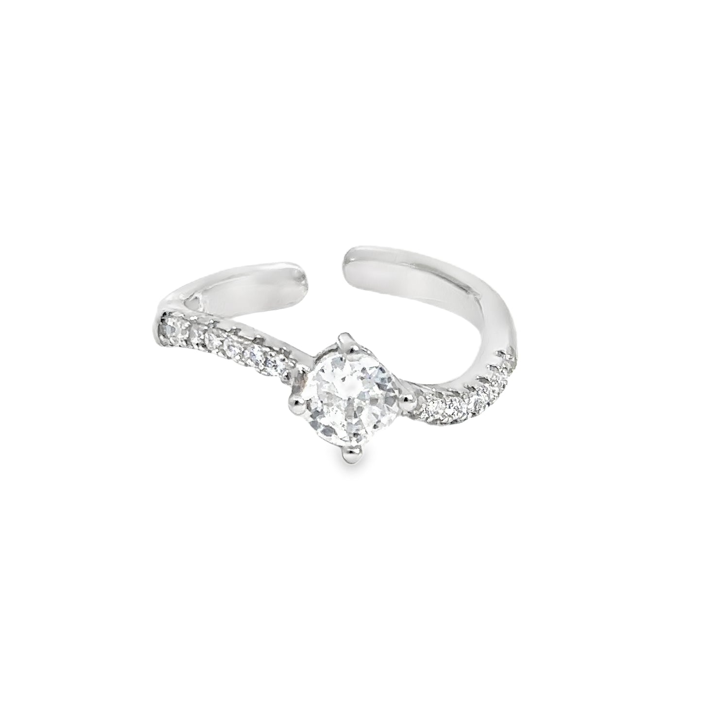 Elegant Silver Toe-Rings with Sparkling Stones