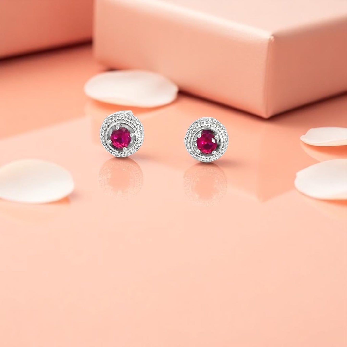 Elegant Ruby Stud Earrings