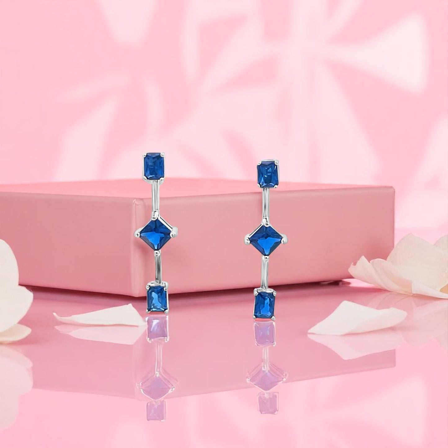 Elegant Blue Gemstone Earrings