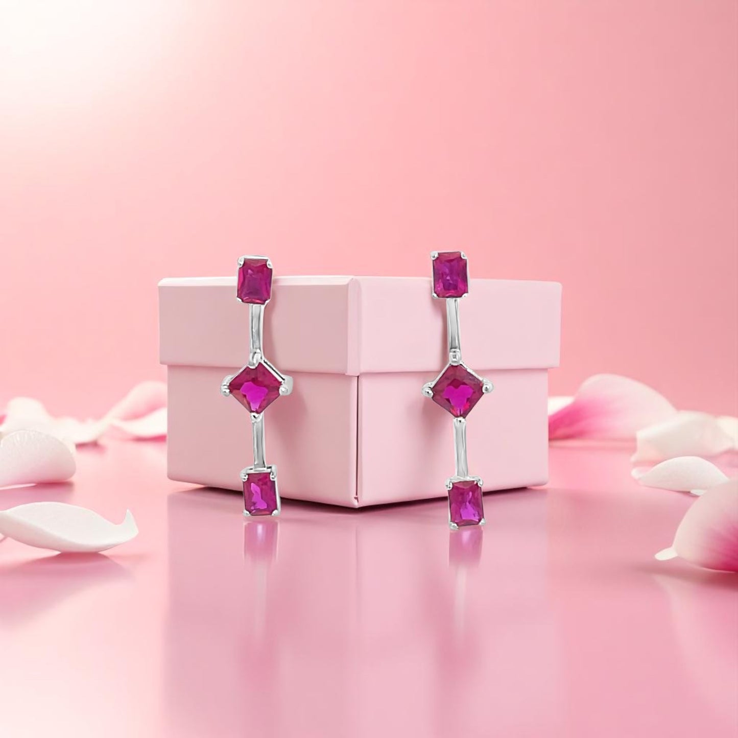 Elegant Ruby Drop Earrings